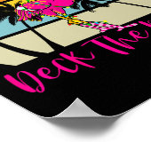 Poster Pont Les Palmiers Flamant rose de Noël Palmier Tro (Coin)