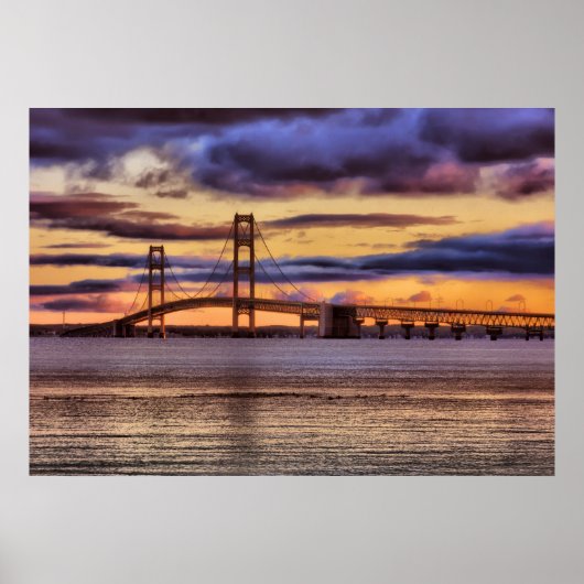 Poster Pont Mackinac #1155 Gold (Devant)