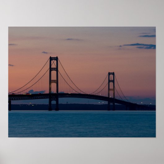 Poster Pont Mackinac À Dusk (Devant)
