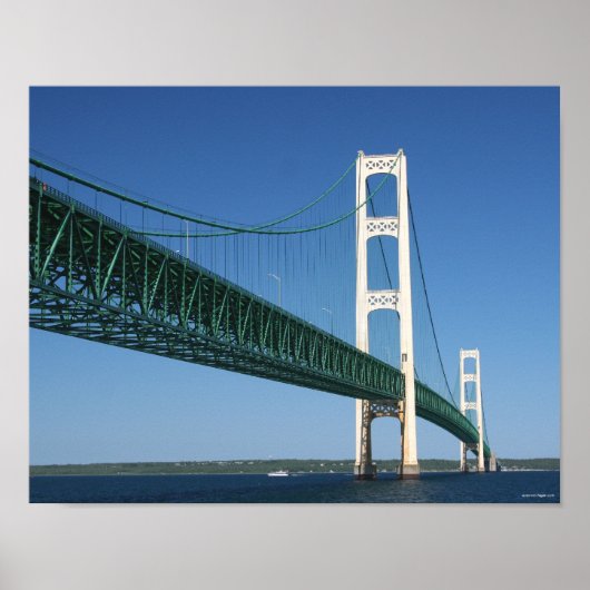 Poster Pont Mackinac du détroit (Devant)