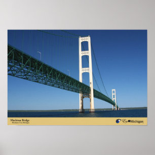 Poster Pont Mackinac du détroit - Mackinaw City,