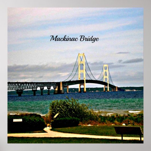 Poster Pont Mackinac, île Mackinac, (Devant)