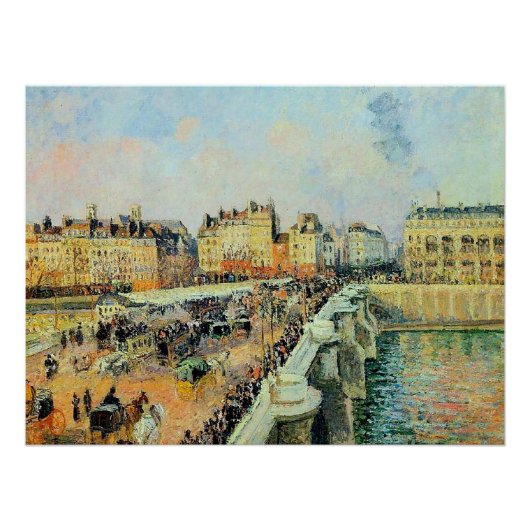 Poster Pont Neuf, Après-midi, Sunlight Camille Pissarro (Devant)
