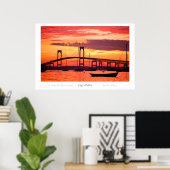 Poster Pont Newport au coucher du soleil (Bureau à domicile)