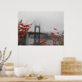 Poster Pont Noir et Blanc Golden Gate (Cuisine)