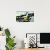 Poster Pont Nord reliant Lewiston et Auburn (Bureau à domicile)