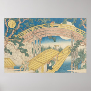 Poster Pont par clair de lune, des 'vues de bâti