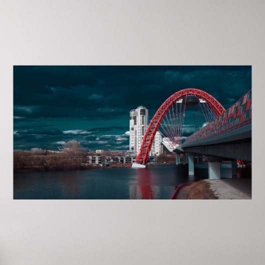 Poster Pont pittoresque Moscou (Devant)