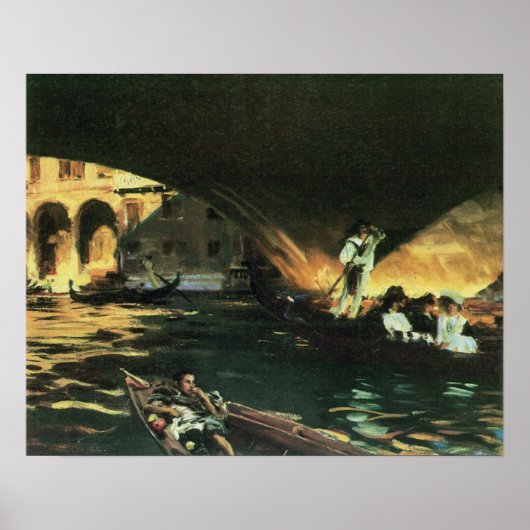Poster Pont Rialto, Grand Canal par John Singer Sargent (Devant)