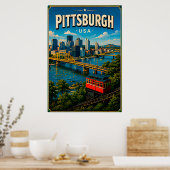 Poster Pont Roberto Clemente de Pittsburgh (Cuisine)