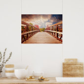 Poster Pont rustique en bois dans le pays (Cuisine)