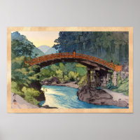 Pont sacré à Nikko Hiroshi Yoshida hanga art