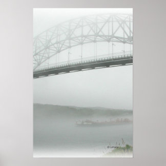 Poster Pont Sagamore dans le brouillard