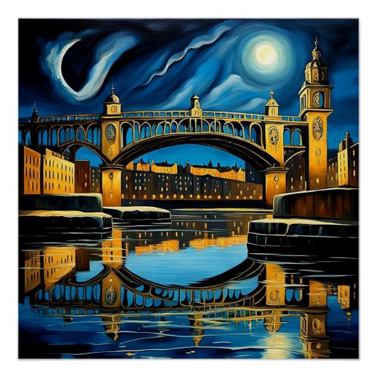 Poster Pont sous le clair de lune 2 (Devant)