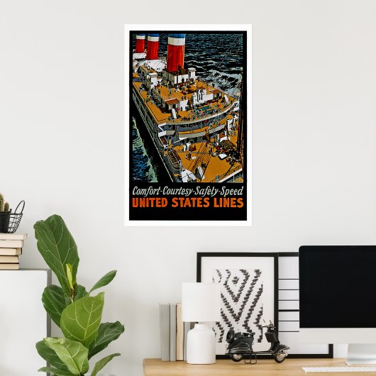 Poster Pont supérieur SS Leviathan (Bureau à domicile)