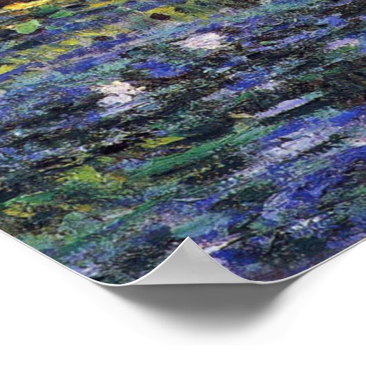 Poster Pont sur l'étang Nénuphar par Claude Monet (Coin)