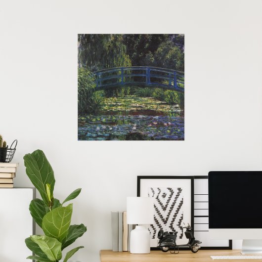 Poster Pont sur l'étang Nénuphar par Claude Monet (Bureau à domicile)