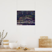 Poster Pont sur l'étang Nénuphar par Claude Monet (Cuisine)
