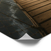 Poster Pont suspendu au-dessus du canyon, de la rivière e (Coin)