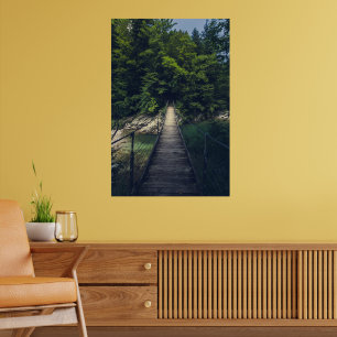 Poster Pont suspendu simple au-dessus de la rivière Idrij