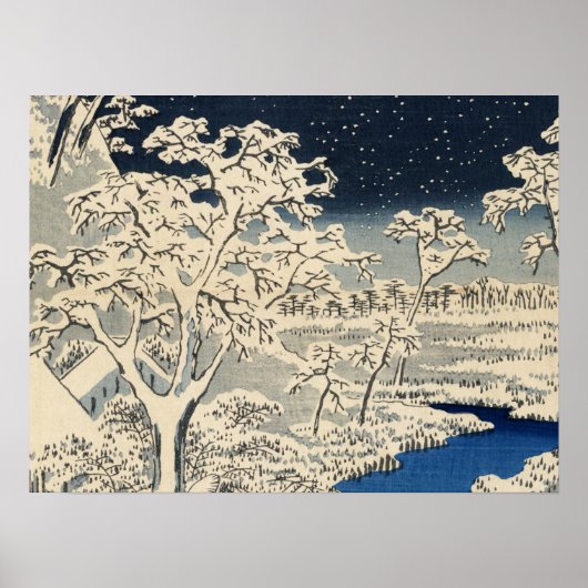 Poster Pont tambour à Meguro, par Ando Hiroshige (Devant)