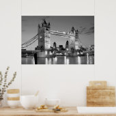 Poster Pont Tour de Londres blanc noir (Cuisine)