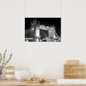 Poster Pont Tour de Londres blanc noir (Cuisine)