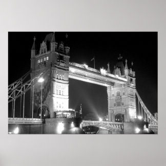 Poster Pont Tour de Londres blanc noir