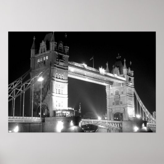 Poster Pont Tour de Londres blanc noir (Devant)