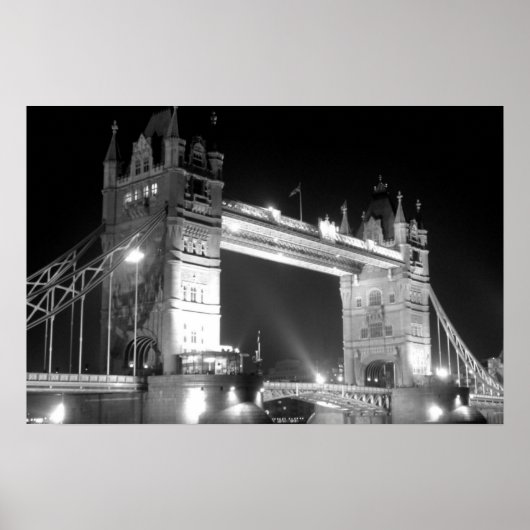 Poster Pont Tour de Londres blanc noir (Devant)