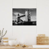 Poster Pont Tour de Londres noir et blanc (Cuisine)