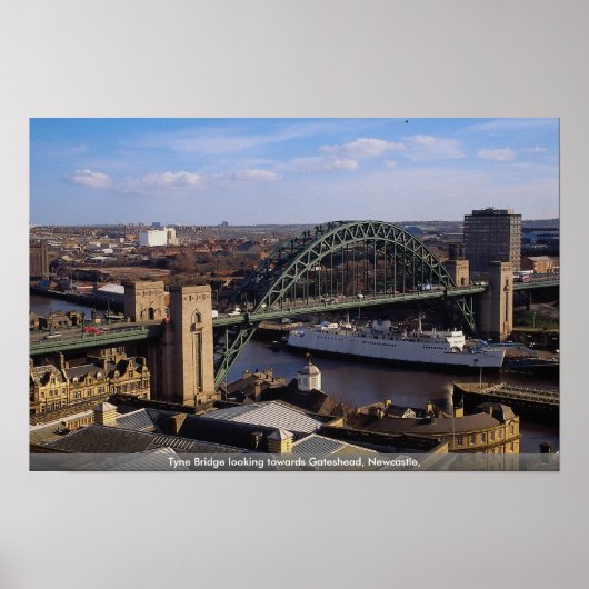 Poster Pont Tyne en direction de Gateshead, Newcastle, (Devant)