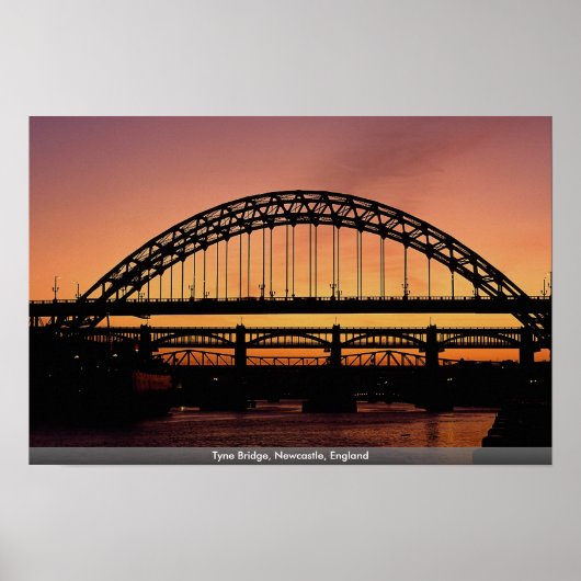 Poster Pont Tyne, Newcastle, Angleterre (Devant)