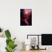 Poster Pont vers le coucher de soleil violet (Bureau à domicile)