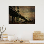 Poster Pont vintage de Manhattan (Cuisine)
