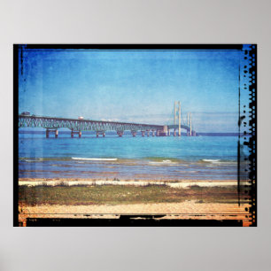 Poster Pont vintage Mackinac