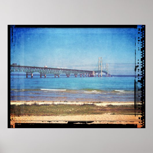 Poster Pont vintage Mackinac (Devant)