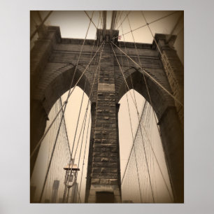 Poster Pont vintage Sepia Brooklyn