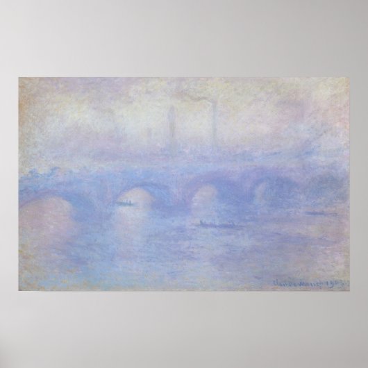 Poster Pont Waterloo, effet Mist par Claude Monet (Devant)