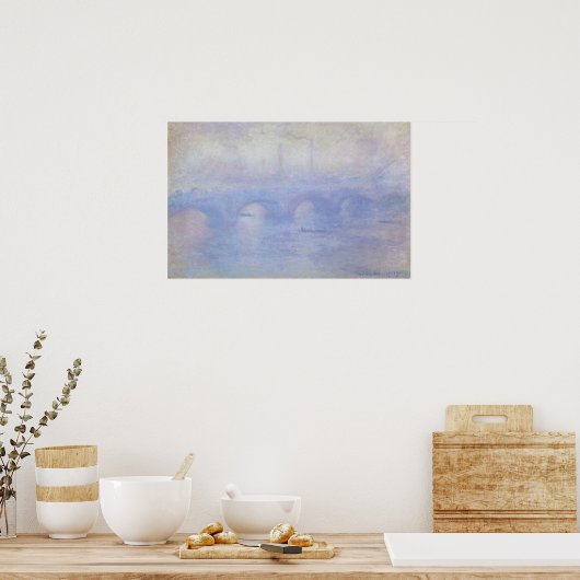 Poster Pont Waterloo, effet Mist par Claude Monet (Cuisine)