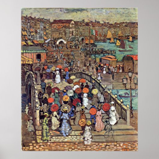 Poster Ponte della Paglia, Venise par Maurice Prendergast (Devant)