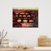 Poster Ponte Vecchio et autres ponts de Florence (Cuisine)