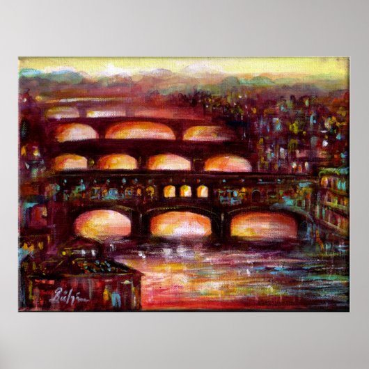 Poster Ponte Vecchio et autres ponts de Florence (Devant)