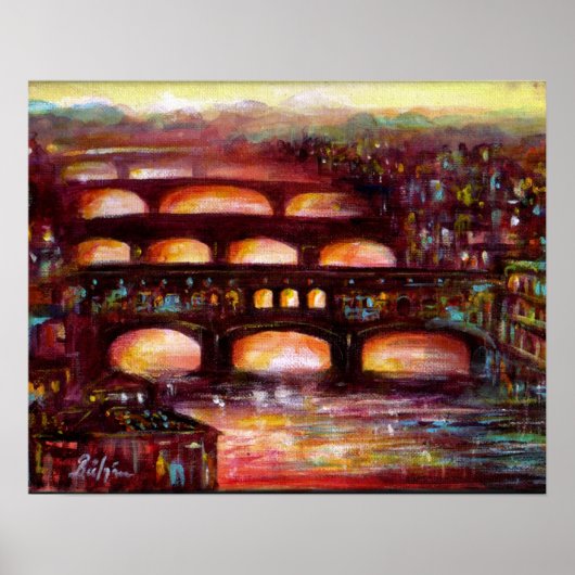 Poster Ponte Vecchio et autres ponts de Florence (Devant)