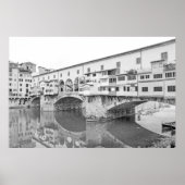 Poster Ponte Vecchio noir et blanc (Devant)