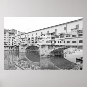 Poster Ponte Vecchio noir et blanc