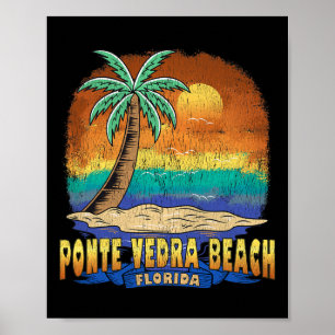 Poster Ponte Vedra Beach Floride Souve Vintage dénudée