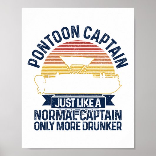 Poster Pontoon Boat Funny Cadeau (Devant)