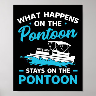 Poster Pontoon Boat Gifts Captain Boating Party Lover 