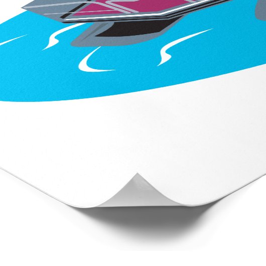 Poster Pontoon Boat Retro (Coin)